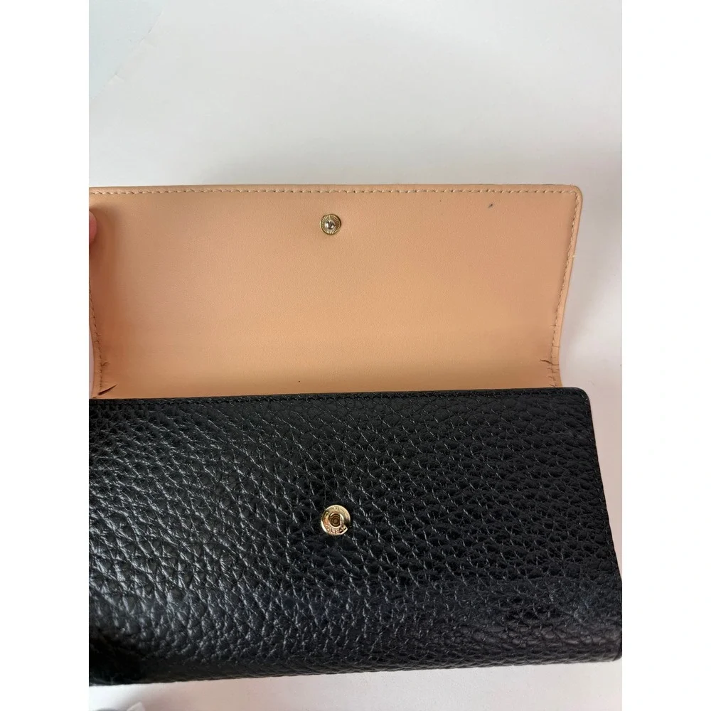 Kate Spade New York Pebbled Leather Trifold Wallet Cream Black Colorblock